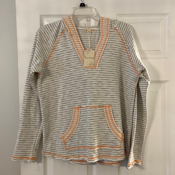 Hem & Thread Anthology Hoodie type too long sleeves silver  and orange see photo - Picture 1 of 12